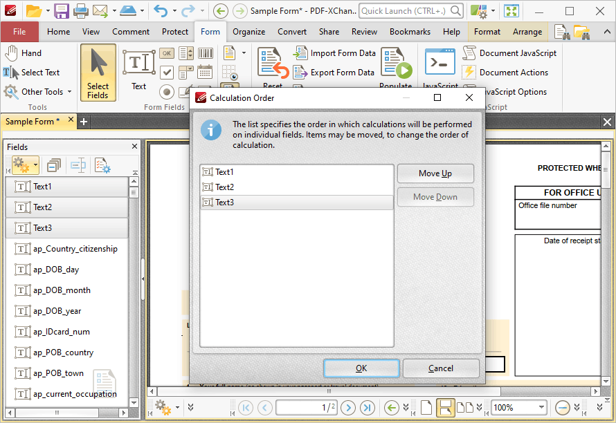 calculation text form field word 2010