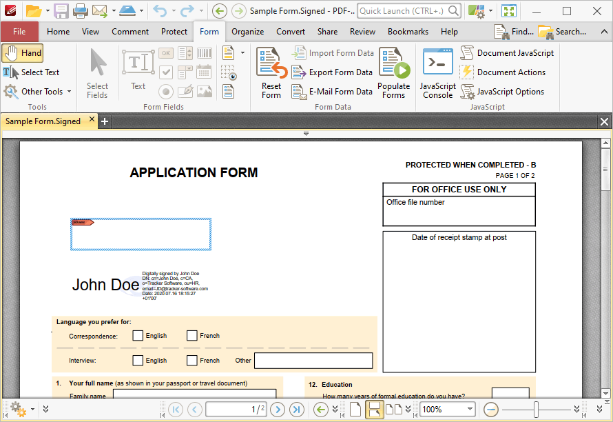 how to insert signature in pdf xfa form pdf xhange