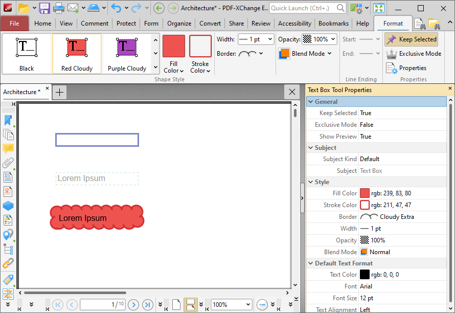 text.box.tool.format.tab.ribbon