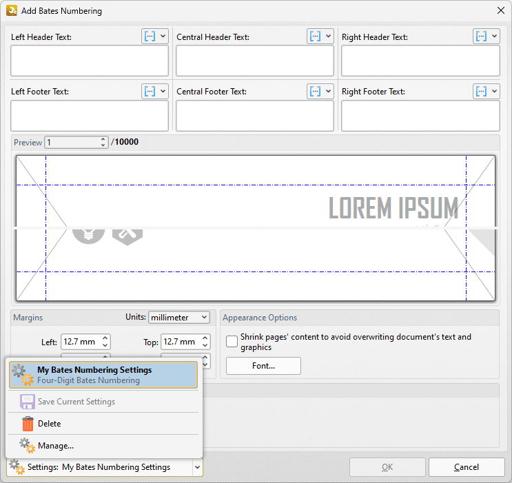 add.bates.settings.dropdown