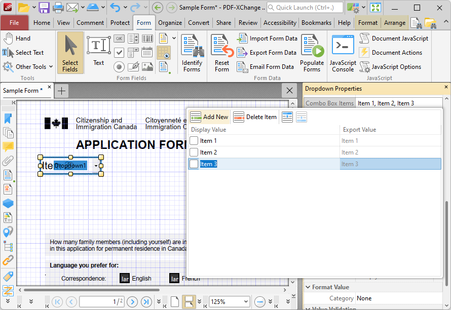 add.new.dropdown.ribbon