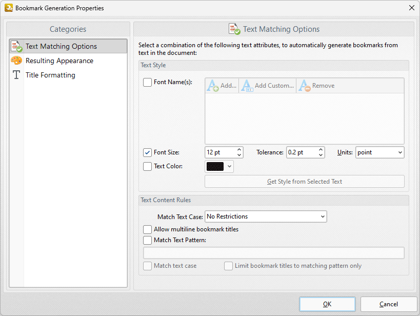 bookmark.generation.properties.dialog.box