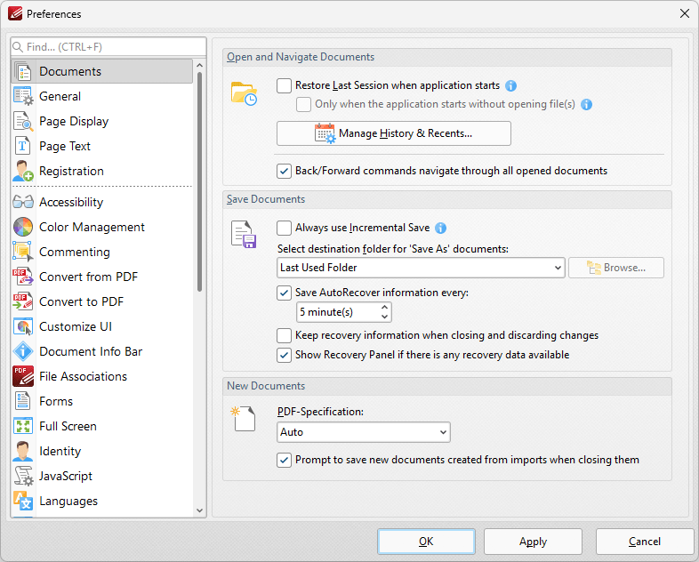 documents.preferences