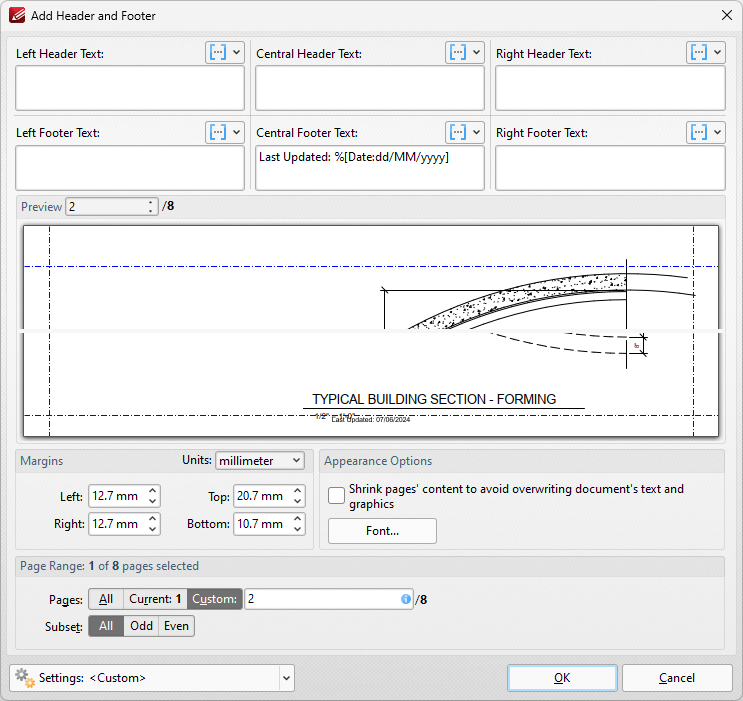header.footer.dialog.box.ribbon