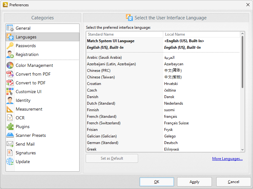 languages.preferences
