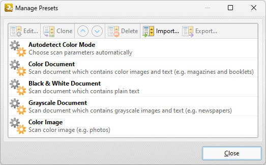 manage.presets