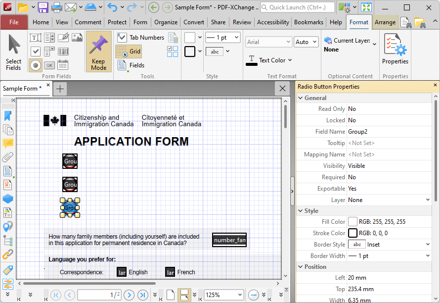 radio.button.properties.pane.ribbon
