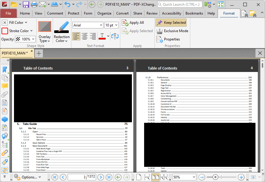 redaction.format.tab.ribbon